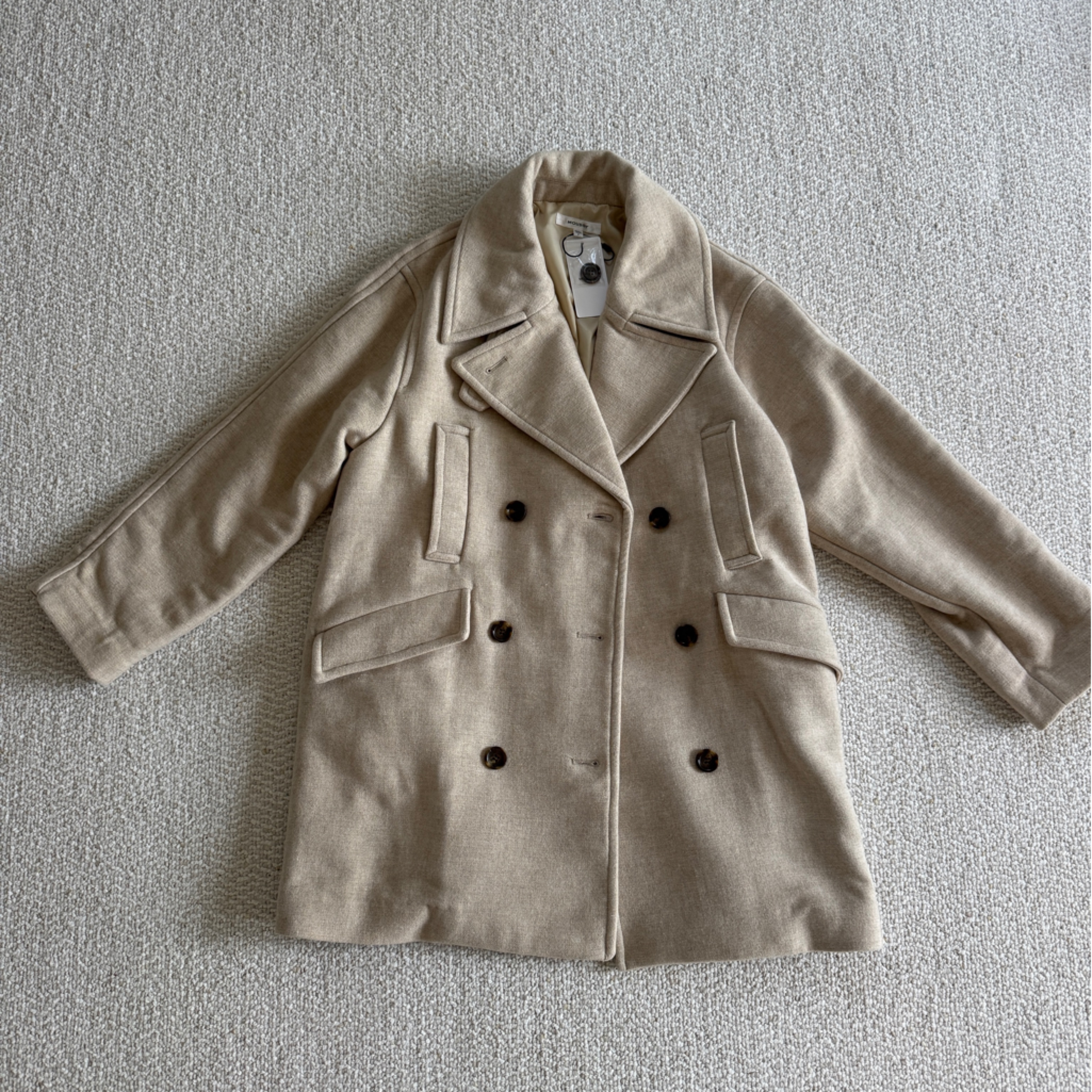 Stylish Tan Double-Breasted Coat